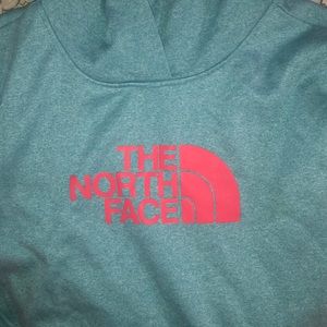 Blue and pink north face sweatshirt. Size XXL